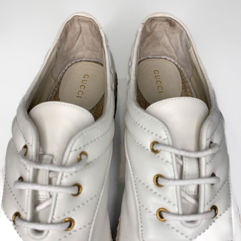 Gucci White Espadrilles with Multicolor Stripes - Picture 5 of 12